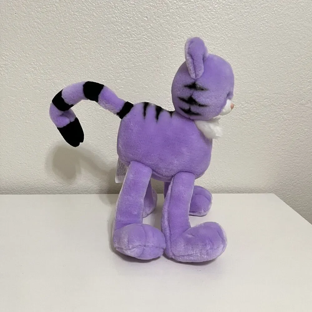 Vintage Animal Alley Toys R Us Purple Cat Plush Stuffed Animal Posable 2000 TAGS